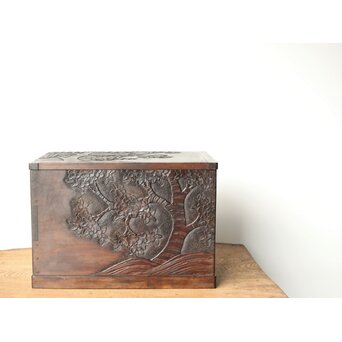 軽井沢彫 衣装箱 スツール　X458