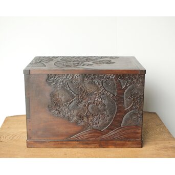 軽井沢彫 衣装箱 スツール　X458 