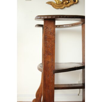 軽井沢彫 旧三笠ホテル同手 アームチェアー　X459 