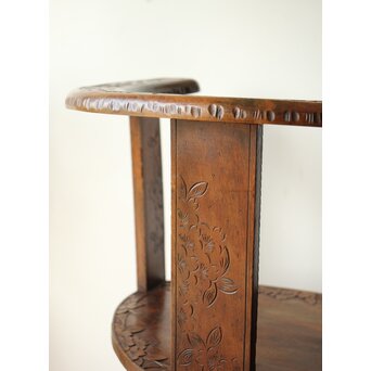 軽井沢彫 旧三笠ホテル同手 アームチェアー　X459 