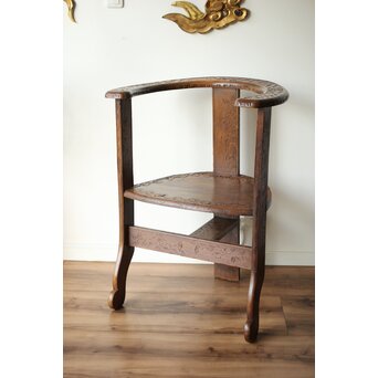 軽井沢彫 旧三笠ホテル同手 アームチェアー　X459 