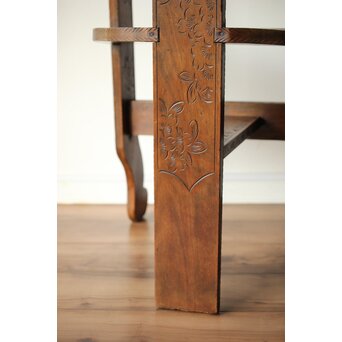 軽井沢彫 旧三笠ホテル同手 アームチェアー　X459 