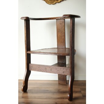 軽井沢彫 旧三笠ホテル同手 アームチェアー　X459 