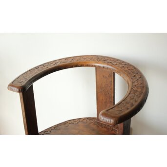 軽井沢彫 旧三笠ホテル同手 アームチェアー　X459 