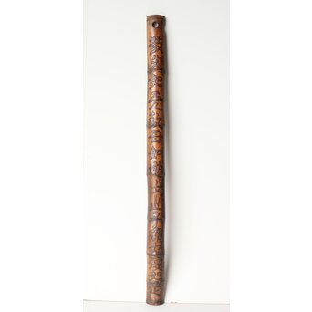 李朝か 竹材柱掛 儒教思想 忠孝 篆刻　U357 