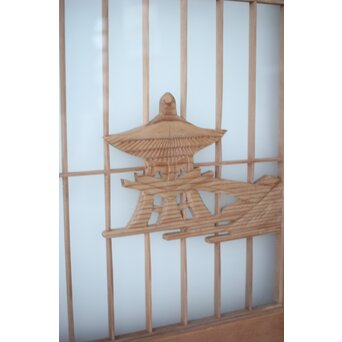 両面ガラス 近江八景 書院 4枚1組　R0397 