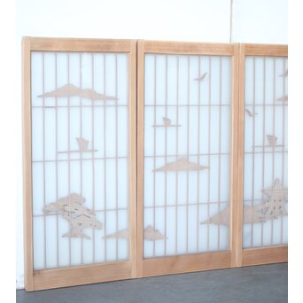 両面ガラス 近江八景 書院 4枚1組　R0397 