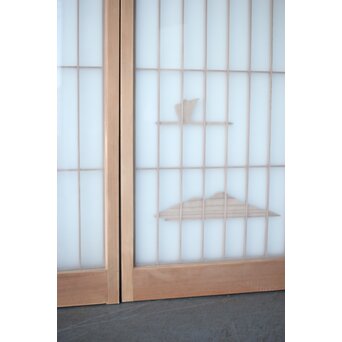 両面ガラス 近江八景 書院 4枚1組　R0397 