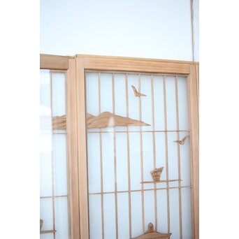 両面ガラス 近江八景 書院 4枚1組　R0397 