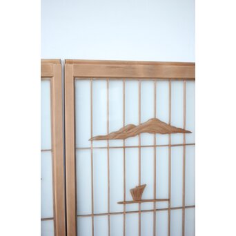 両面ガラス 近江八景 書院 4枚1組　R0397 