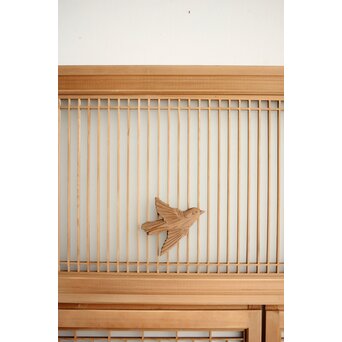 竹雀 書院欄間 5枚1組　R0399 