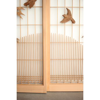 竹雀 書院欄間 5枚1組　R0399 