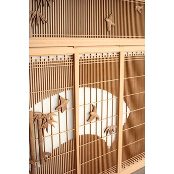 竹雀 書院欄間 5枚1組　R0399 