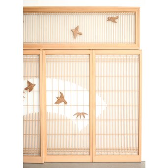 竹雀 書院欄間 5枚1組　R0399 