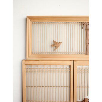 竹雀 書院欄間 5枚1組　R0399 