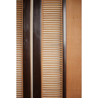 大型 黒枠透かしと筬の欄間 2枚1組　R0400 