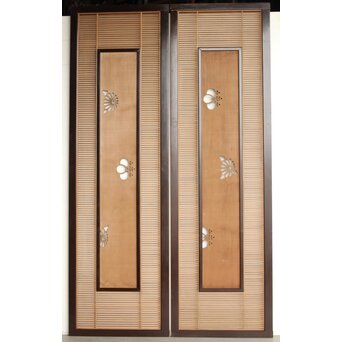 大型 黒枠透かしと筬の欄間 2枚1組　R0400 ここから背面　両面使いになります