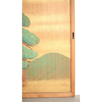 松図 板絵/襖絵 建具 2枚1組　F270Y 