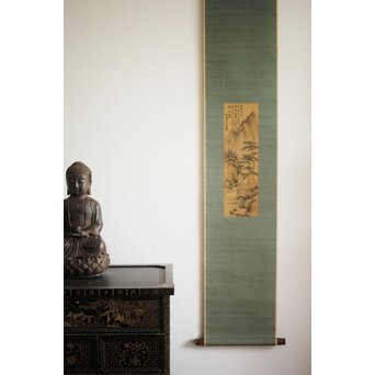 倣 貫名海屋 水墨山水図 掛軸　Z508