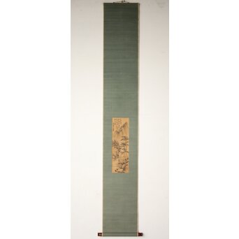 倣 貫名海屋 水墨山水図 掛軸　Z508 