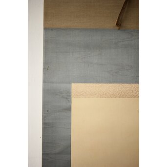 森田恒友「下総の村」掛軸 共箱　Z512 