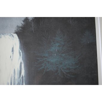 千住博「滝・崖の木」Hiroshi Senju Water fall リトグラフ 額装　Z513 