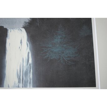 千住博「滝・崖の木」Hiroshi Senju Water fall リトグラフ 額装　Z513 