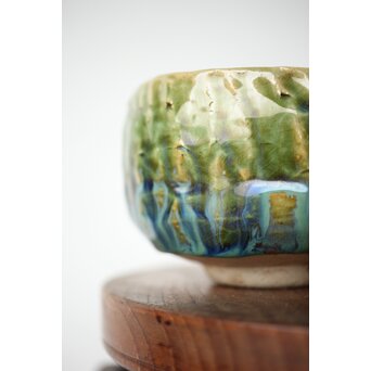 琉球 壺屋焼 小橋川仁王 茶碗2点　P482 