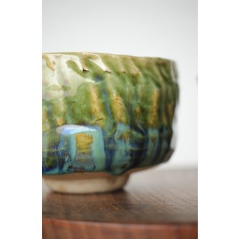 琉球 壺屋焼 小橋川仁王 茶碗2点　P482 