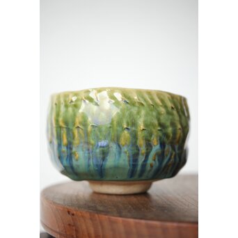 琉球 壺屋焼 小橋川仁王 茶碗2点　P482 