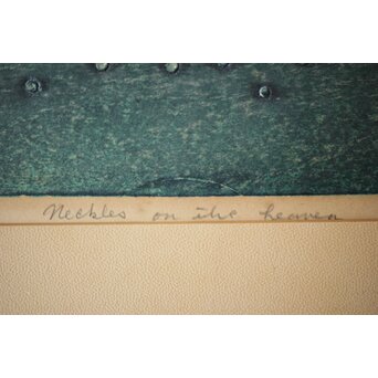 萩原英雄 天上の首飾 木版画 額装　Z516 