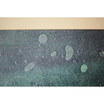 萩原英雄 天上の首飾 木版画 額装　Z516 