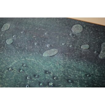 萩原英雄 天上の首飾 木版画 額装　Z516 