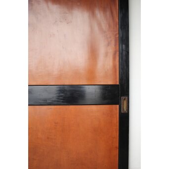 黒枠 虎斑 巨大一枚板の帯戸 在庫3枚　B1069 