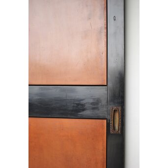 黒枠 虎斑 巨大一枚板の帯戸 在庫3枚　B1069 