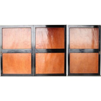 黒枠 虎斑 巨大一枚板の帯戸 在庫3枚　B1069 