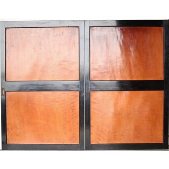 黒枠 虎斑 巨大一枚板の帯戸 在庫3枚　B1069 