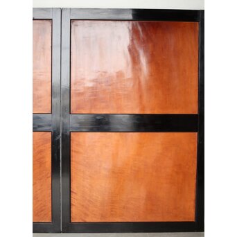 黒枠 虎斑 巨大一枚板の帯戸 在庫3枚　B1069 