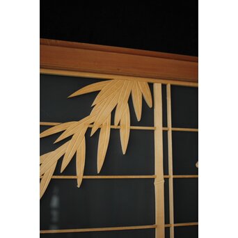 両面ガラス建具 竹雀 上下8枚1組　GD0221Y 