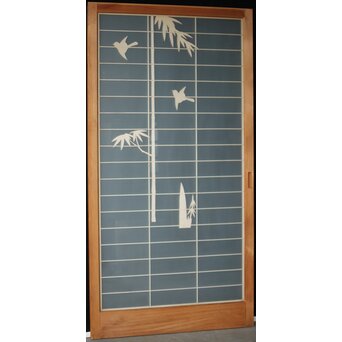 両面ガラス建具 竹雀 上下8枚1組　GD0221Y A　ウラ