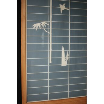 両面ガラス建具 竹雀 上下8枚1組　GD0221Y 