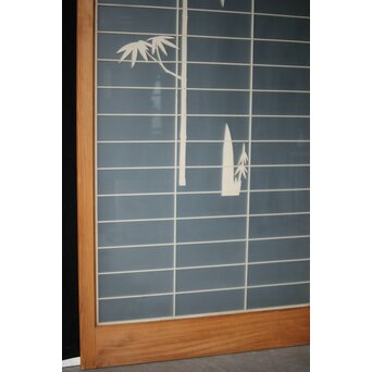 両面ガラス建具 竹雀 上下8枚1組　GD0221Y 