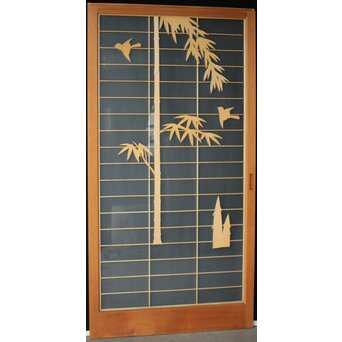 両面ガラス建具 竹雀 上下8枚1組　GD0221Y B　表