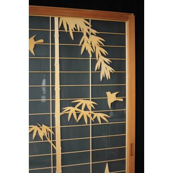 両面ガラス建具 竹雀 上下8枚1組　GD0221Y 