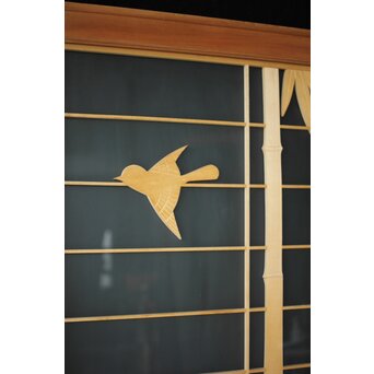 両面ガラス建具 竹雀 上下8枚1組　GD0221Y 