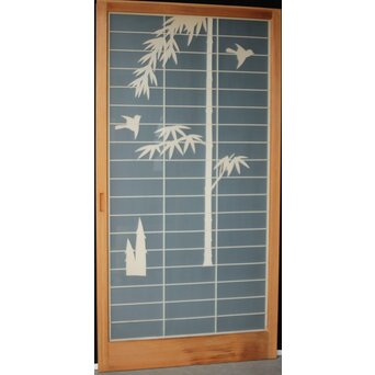 両面ガラス建具 竹雀 上下8枚1組　GD0221Y B　ウラ