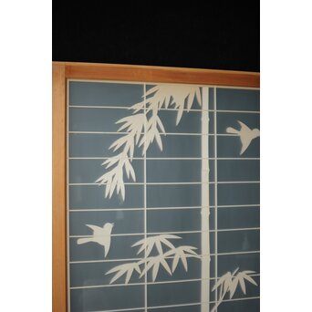 両面ガラス建具 竹雀 上下8枚1組　GD0221Y 