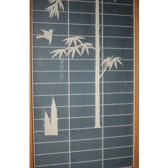 両面ガラス建具 竹雀 上下8枚1組　GD0221Y 