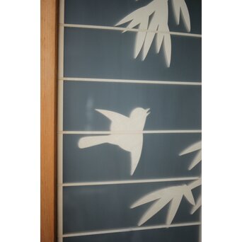 両面ガラス建具 竹雀 上下8枚1組　GD0221Y 