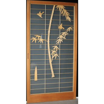 両面ガラス建具 竹雀 上下8枚1組　GD0221Y C　表